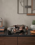 c1924 Bugatti Bronze and Silver Racecar Model Sculpture