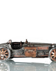 c1924 Bugatti Bronze and Silver Racecar Model Sculpture