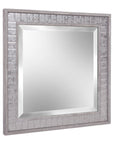 Warm Gray Faux Wood Square Mirror