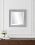 Warm Gray Faux Wood Square Mirror