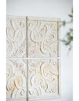Set of Four White Wood Square Framed Art
