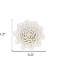 9" Off White Ceramic Flower Hanging Dimensional Sculpture