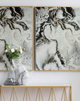 Set of Two White Framed Art