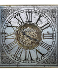 32" Gold And Silver Metal Analog Distressed Square Wall Clock