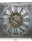 32" Gold And Silver Metal Analog Distressed Square Wall Clock
