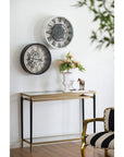18" Black and Ivory Vintage Gear Industrial Wall Clock