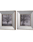 Set of Two Gray Square Framed Art