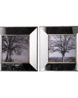 Set of Two Gray Square Framed Art