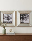 Set of Two Gray Square Framed Art