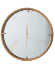 2" Round Gold Wood Analog Wall Clock