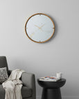 2" Round Gold Wood Analog Wall Clock
