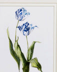 Set of Two Watercolor Dark Blue Flowers Wall Art
