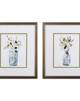 Set of Two Neutral Color Plants Watercolor Wall Art