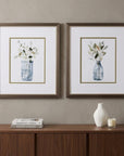 Set of Two Neutral Color Plants Watercolor Wall Art
