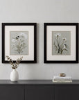 Set of Two Babybreaths and Birds Wall Art
