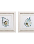 Set of Two Oysters Watercolor Framed Wall Art