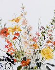 Set of Two Colorful Bouquets Watercolor Wall Art