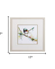 Set of Four Colorful Birds on Branches Wall Art