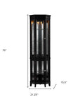 Elegant Black Lighted Curio Cabinet
