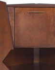 Cosmo Brown and Black Corner Bar Cabinet