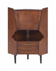 Cosmo Brown and Black Corner Bar Cabinet