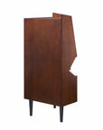 Cosmo Brown and Black Corner Bar Cabinet