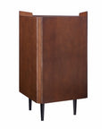 Cosmo Brown and Black Corner Bar Cabinet