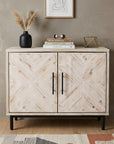 Modern Farmhouse Rustic Natural Accent Storage Cabinet