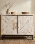 Modern Farmhouse Rustic Natural Accent Storage Cabinet