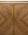 Retro Gold Natural and Faux Marble Wine Cabinet