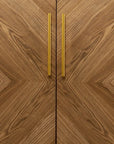 Retro Gold Natural and Faux Marble Wine Cabinet
