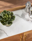Retro Gold Natural and Faux Marble Wine Cabinet