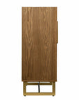 Retro Gold Natural and Faux Marble Wine Cabinet