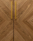Retro Gold Natural and Faux Marble Wine Cabinet