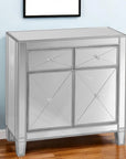 Glamorous Mirrored Bling Two Door Storage Accent Cabinet