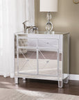Glamorous Mirrored Bling Two Door Storage Accent Cabinet