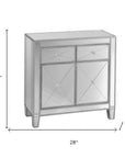 Glamorous Mirrored Bling Two Door Storage Accent Cabinet