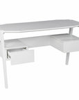 48" White Wood With Two Drawers