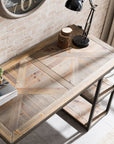 50" Brown and Black Solid Wood Writing Desk