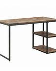 50" Brown and Black Solid Wood Writing Desk