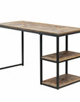 50" Brown and Black Solid Wood Writing Desk