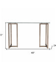 48" Clear and Champagne Glass Writing Desk