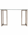48" Clear and Champagne Glass Writing Desk