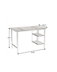 47" Clear and Silver Glass and Metal Writing Desk