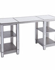50" Silver Wood Mirrored