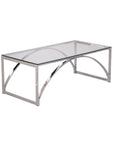 48" Chrome Glass And Metal Rectangular Coffee Table