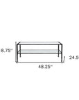 48" Black Glass And Metal Rectangular Coffee Table