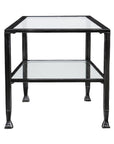 48" Black Glass And Metal Rectangular Coffee Table
