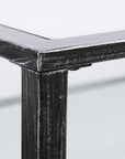 48" Black Glass And Metal Rectangular Coffee Table