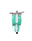 26" Green And White Novelty Scooter Open Cabinet with Two Shelves